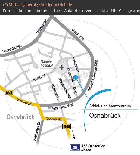 Anfahrtsskizzen erstellen / Anfahrtsskizze Osnabrück   Löwenstein Medical GmbH & Co. KG (117)