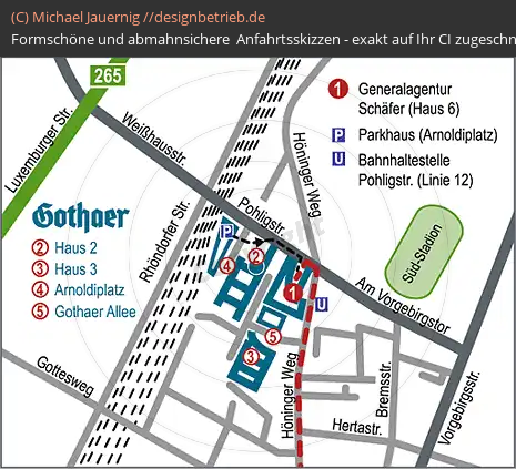 Anfahrtsskizzen erstellen / Anfahrtsskizze Köln Detailsanfahrtsskizze   Generalagentur Schäfer (138)