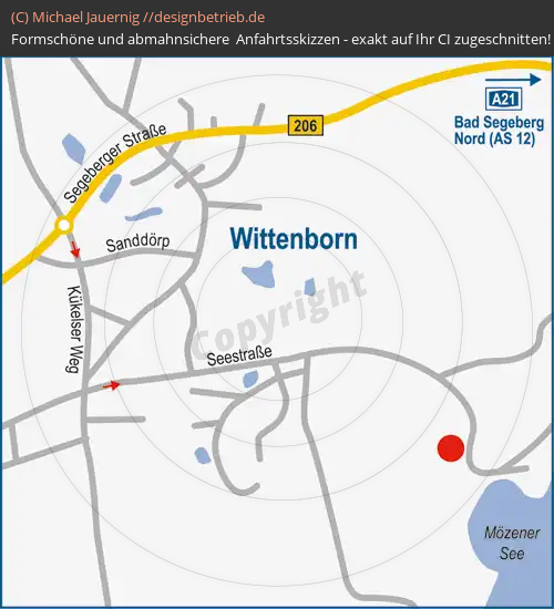 Anfahrtsskizzen erstellen / Anfahrtsskizze Wittenborn (Detailkarte)   Gut Oehe (316)