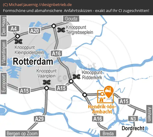 Lageplan Hendrik-Ido-Ambacht bei Rotterdam (Niederlande) Übersichtskarte STILL GmbH (434)