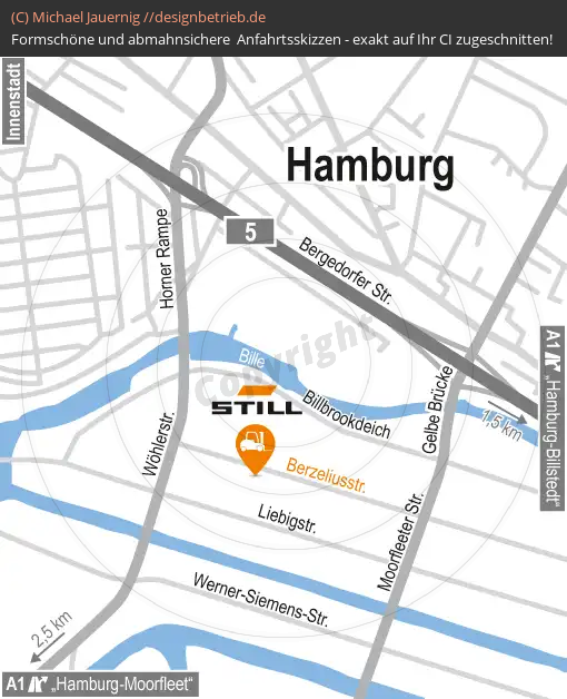 Anfahrtsskizzen erstellen / Anfahrtsskizze Hamburg Detailskizze   STILL GmbH (435)