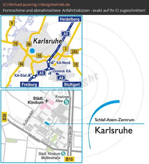 Anfahrtsskizzen erstellen / Anfahrtsskizze Karlsruhe   Schlaf-Atem-Zentrum 1 | Löwenstein Medical GmbH & Co. KG (550)