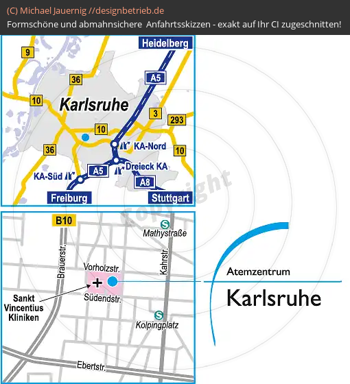 Anfahrtsskizzen erstellen / Anfahrtsskizze Karlsruhe   Schlaf-Atem-Zentrum 2 | Löwenstein Medical GmbH & Co. KG (553)