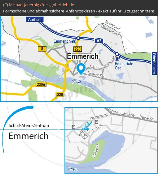 Anfahrtsskizzen erstellen / Anfahrtsskizze Emmerich   Schlaf-Atem-Zentrum | Löwenstein Medical GmbH & Co. KG (673)
